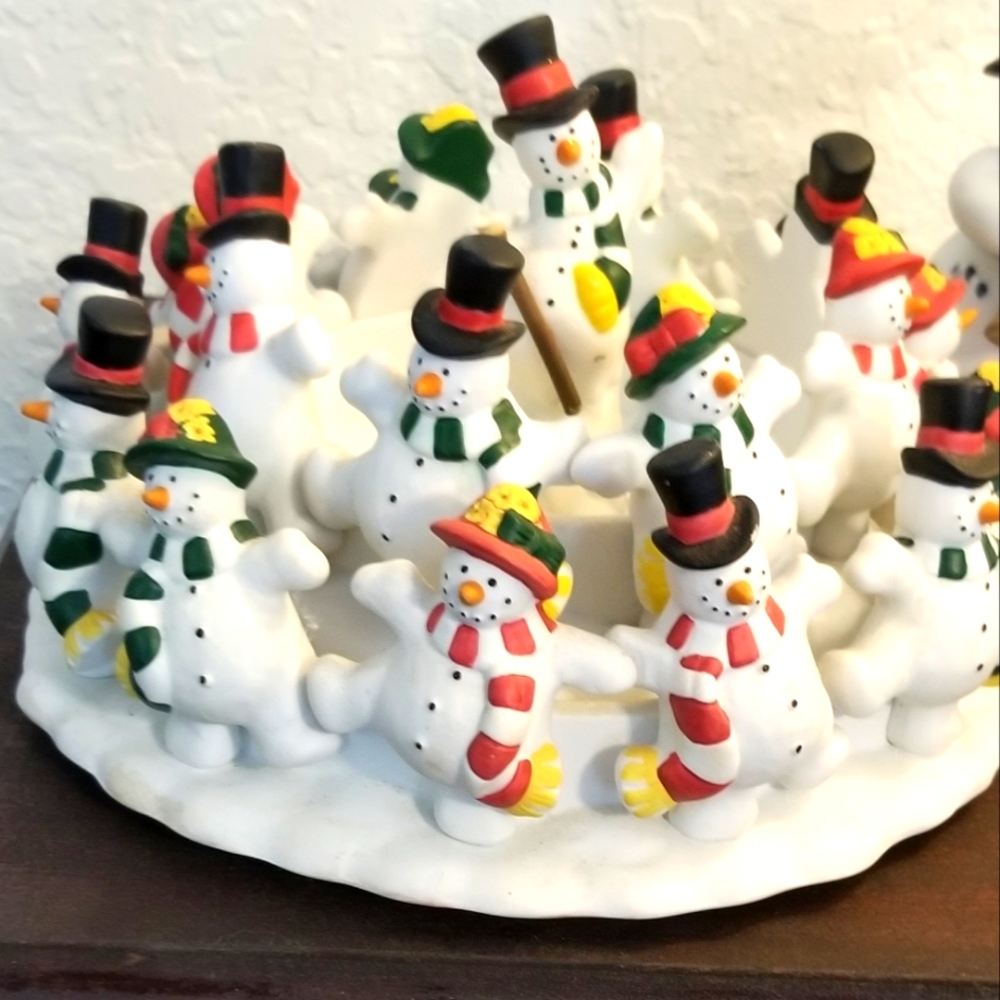 Snowman candle holder combo
